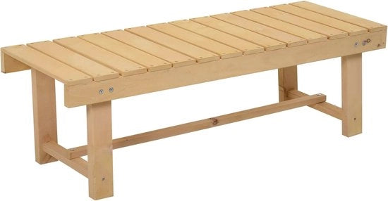 Banco per Giardino 2 Posti - Bancopiazza in Legno Massello per Arredamento Esterno - Resistente all'Uso e Duraturo - 110 x 38 x 35 cm