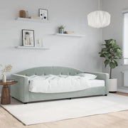 Divano Letto con Materasso-Sofa Letto-Daybed Grigio Chiaro 90x190 cm in Velluto 192332