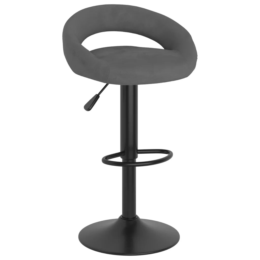 Sgabelli da Bar 2 pz Grigio Scuro in Velluto 333270