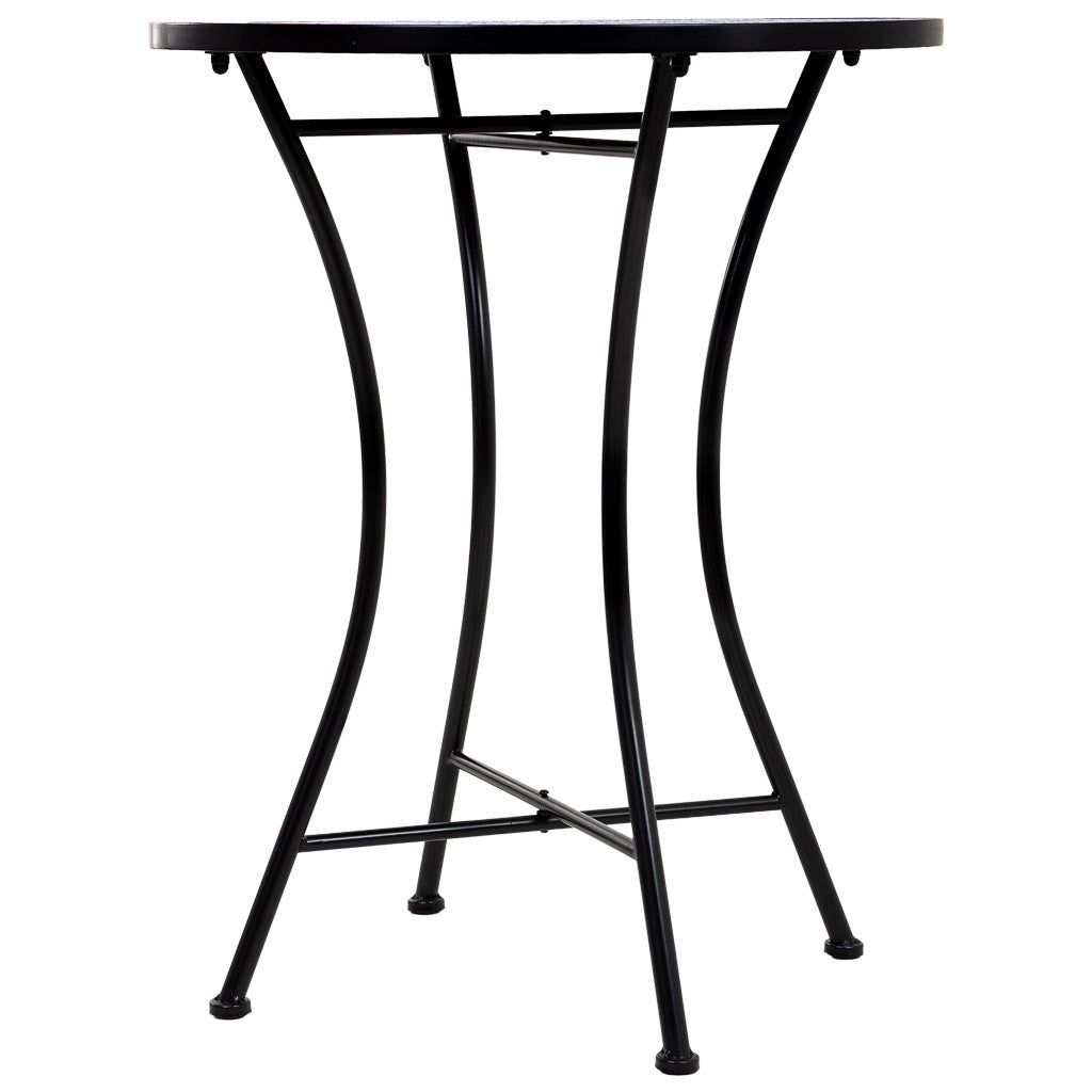 Tavolo + 2 sedie in ferro battuto, D60x75h-sedia(2): D38x46-90h Nero