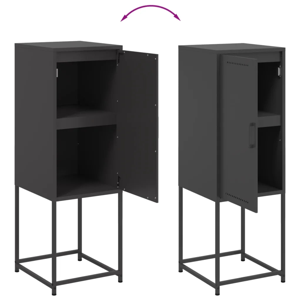 vidaXL Credenza Nera 36x39x107 cm in Acciaio
