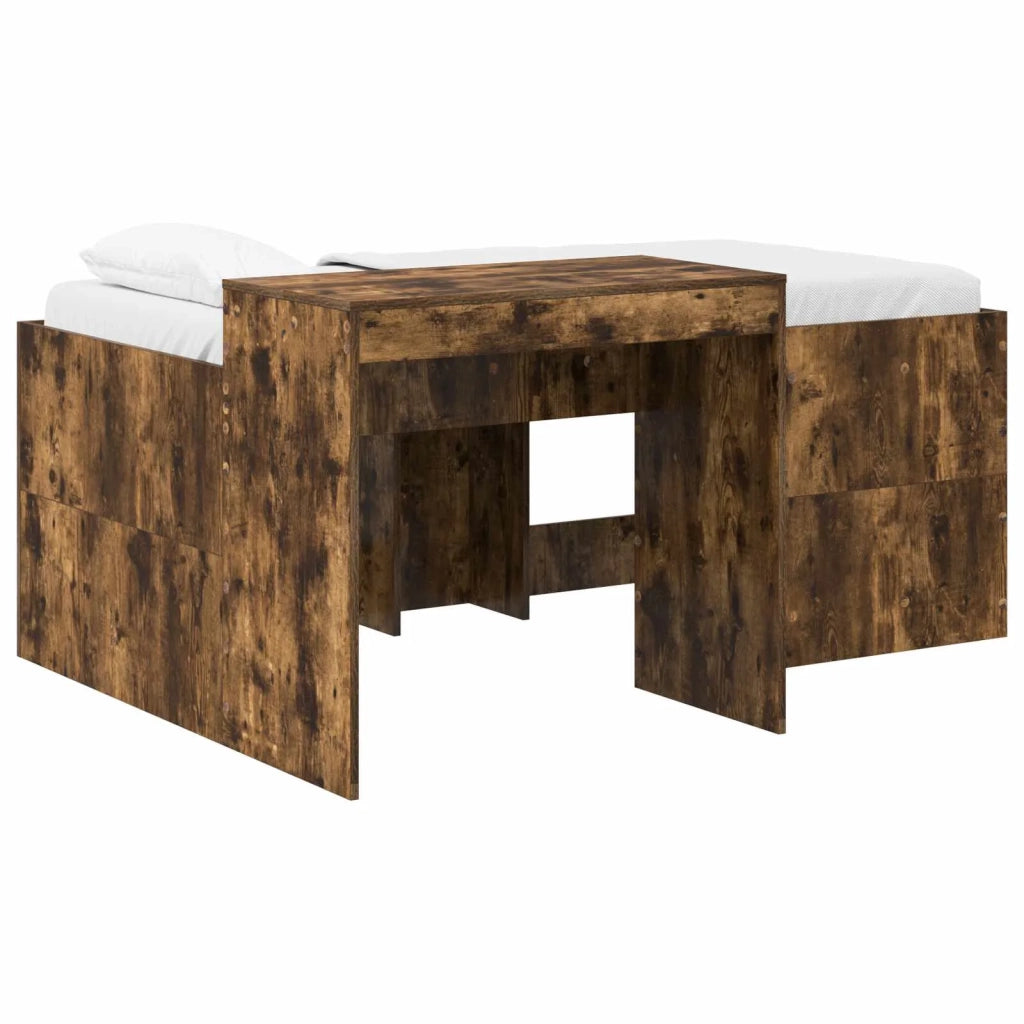 Letto alto per bambini con scrivania Rovere Fumo 3422671