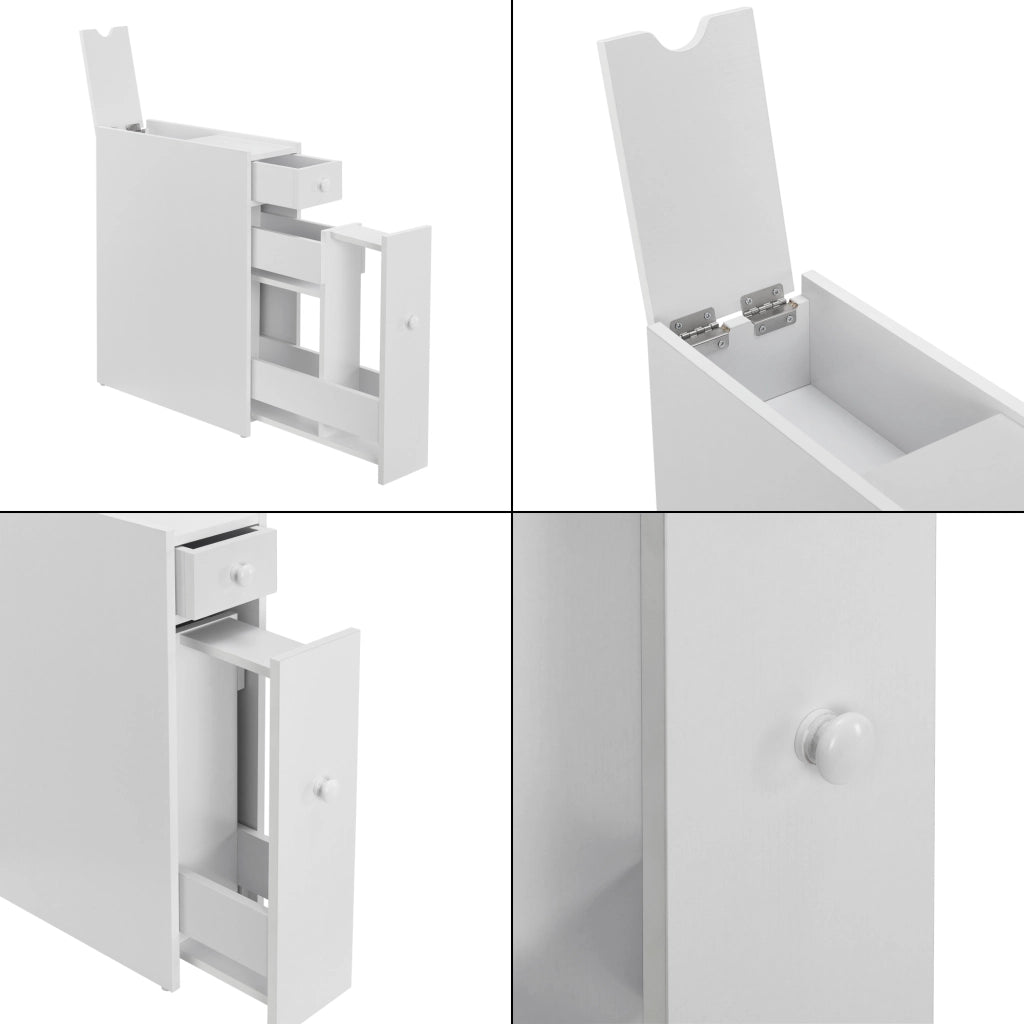 Armadietto da Bagno Kihniö con Cassetti e Scomparti Estraibili - Bianco [en.casa]