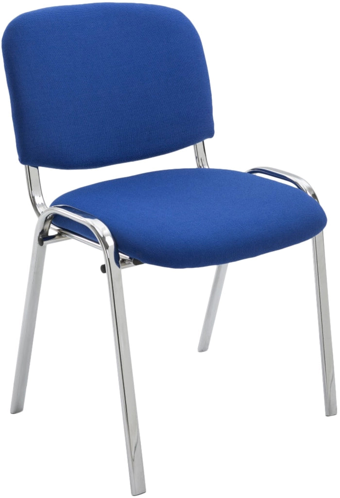 Sedia ospite impilabile KEN in tessuto blu
