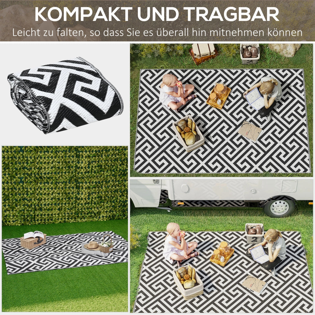 Tappeto da esterno reversibile ¨C zephmum ¨C nero e bianco 152x243 cm