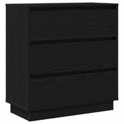 Comodino | Armadio da Notte | Mobiletto da notte con cassetto Rovere Nero 71 x 34,5 x 75 cm
