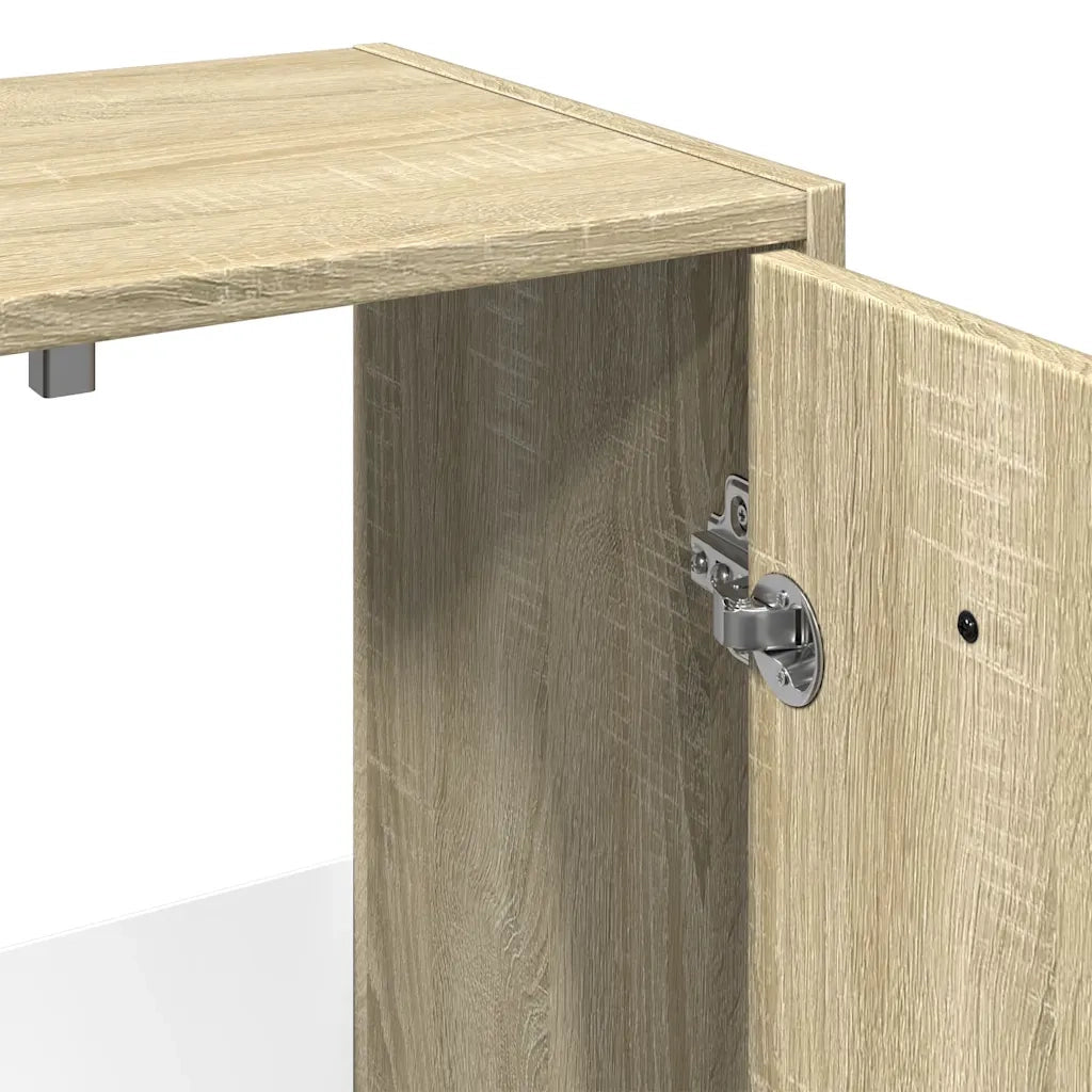 Set Mobili da Bagno 2 pz Rovere Sonoma in Legno Multistrato