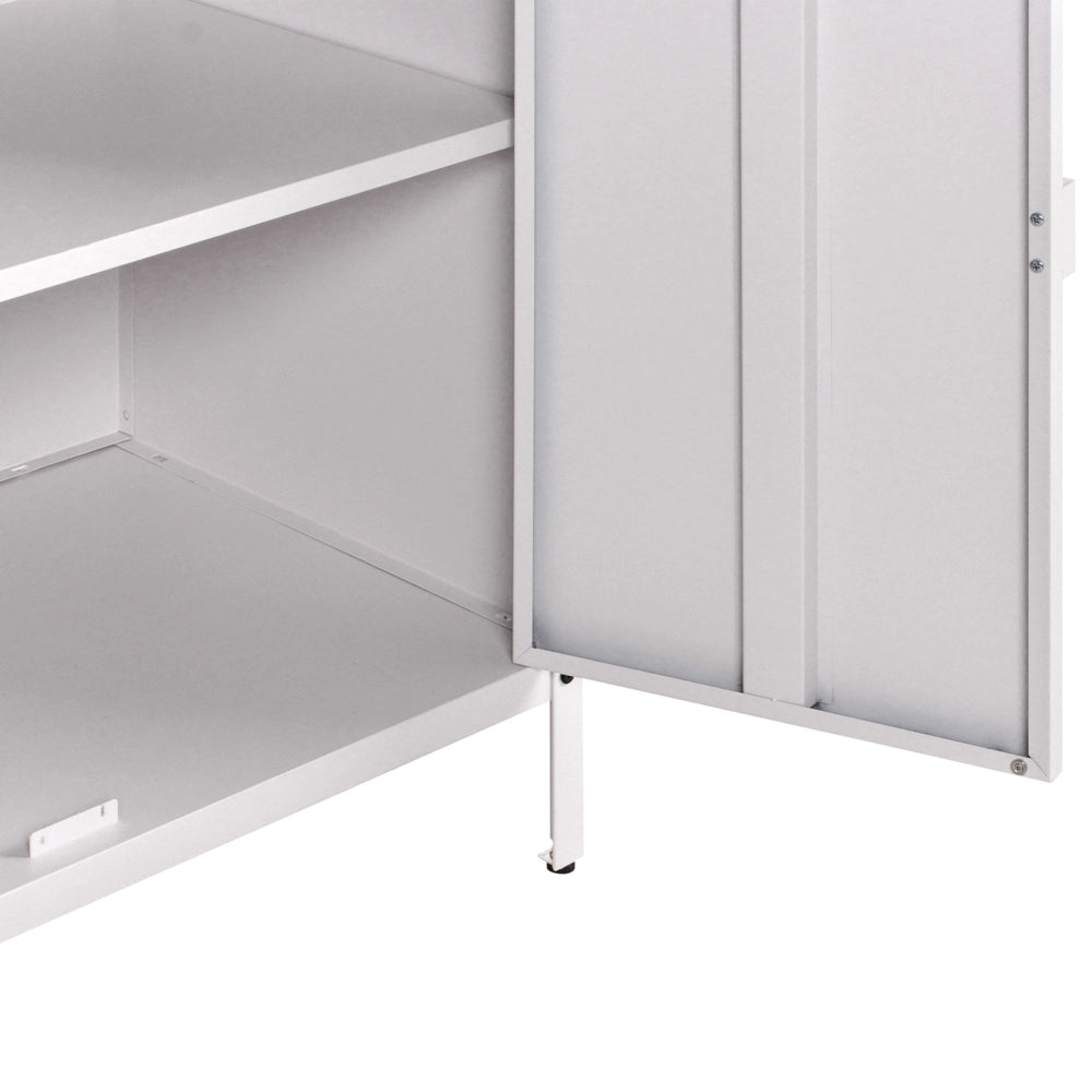 Armadietto da giardino in acciaio inox di colore bianco con 2 ante giardino cucina esterno