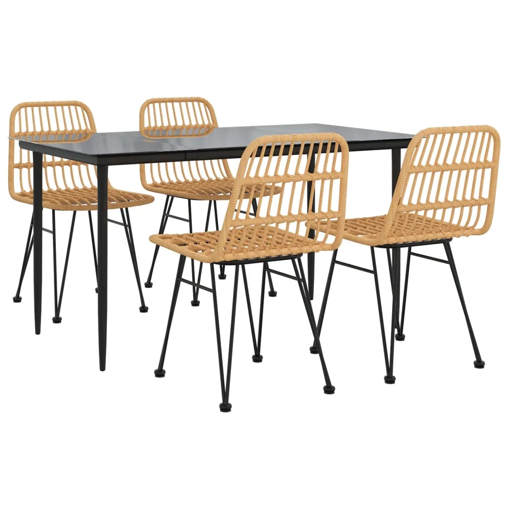 Set da Pranzo da Giardino 5 pz in Polyrattan cod mxl 35758