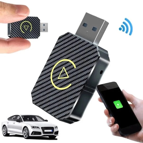 Adattatore Wireless Carplay 2025 Serie - Adattatore Auto Senza Fili - Per Carplay IOS e Android Auto - Collegamento Plug And Play - Connessione Bluetooth e Wifi - Supporto Siri - Connessione Automatica - Compatibilità Universale - Collegamento USB-C
