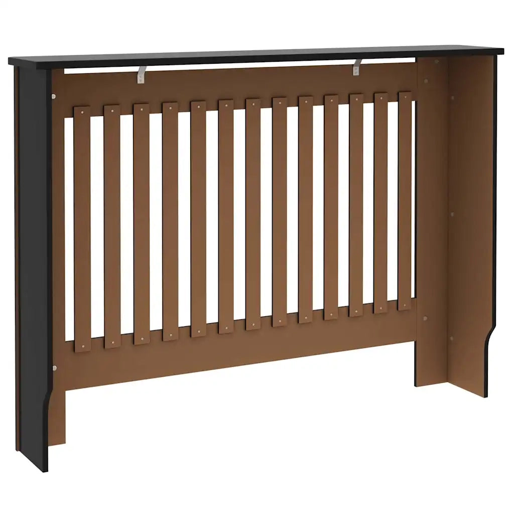 vidaXL Copertura per radiatori 2 pcs Nero 112 x 19 x 81.5 cm