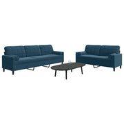 vidaXL Set di Divani 2 pz con Cuscini e Rinforzi Blu in Velluto