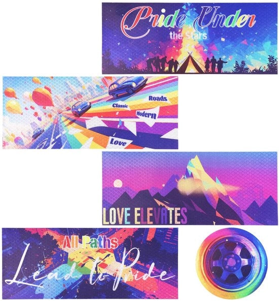 Immagini Magnetizzanti Colorate a 5 Pezzi - Disegno Arcobaleno - Magnete per Camion - Magnete per Frigorifero - Magnete per Superfici Metalliche