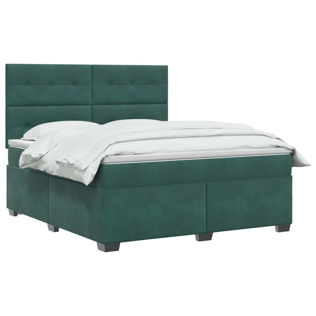 Letto box spring con materasso Verde Scuro 140 x 190 cm Velluto 3453641