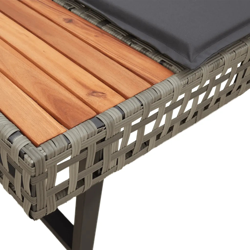 vidaXL Set Divani da Giardino 2pz con Cuscini Grigio Polyrattan Acacia