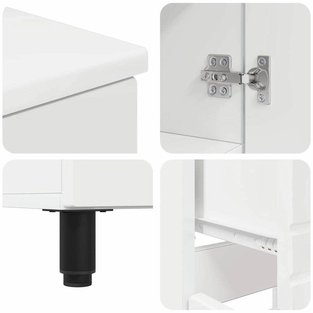 Mobiletto da bagno Bianco Lucido 60 x 35 x 80 cm 889419