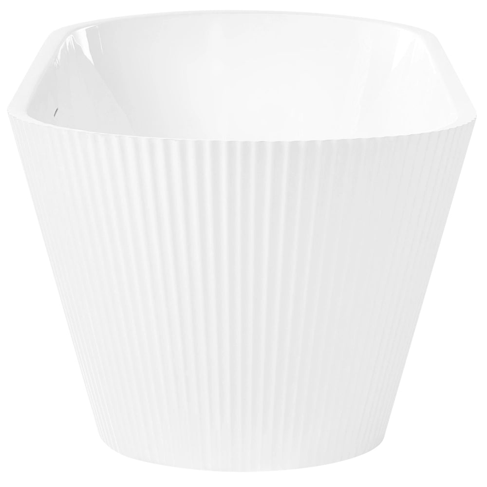 Vasca da bagno freestanding in acrilico bianco 170 cm design moderno con bordi scanalati forma ovale