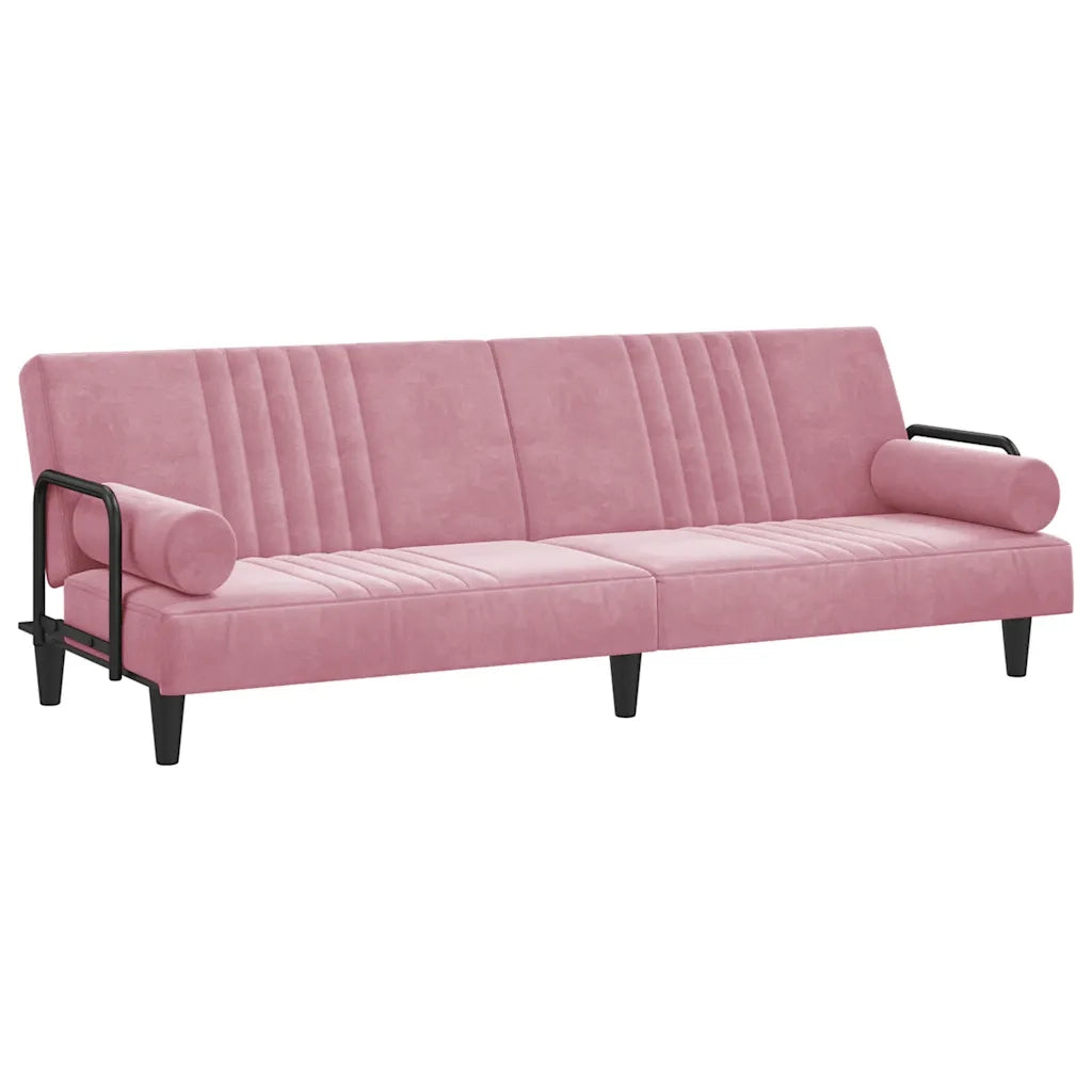 Divano letto | Sof¨¤ letto | Letto singolo con Braccioli Rosa in Velluto