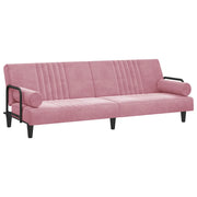 Divano letto | Sof¨¤ letto | Letto singolo con Braccioli Rosa in Velluto