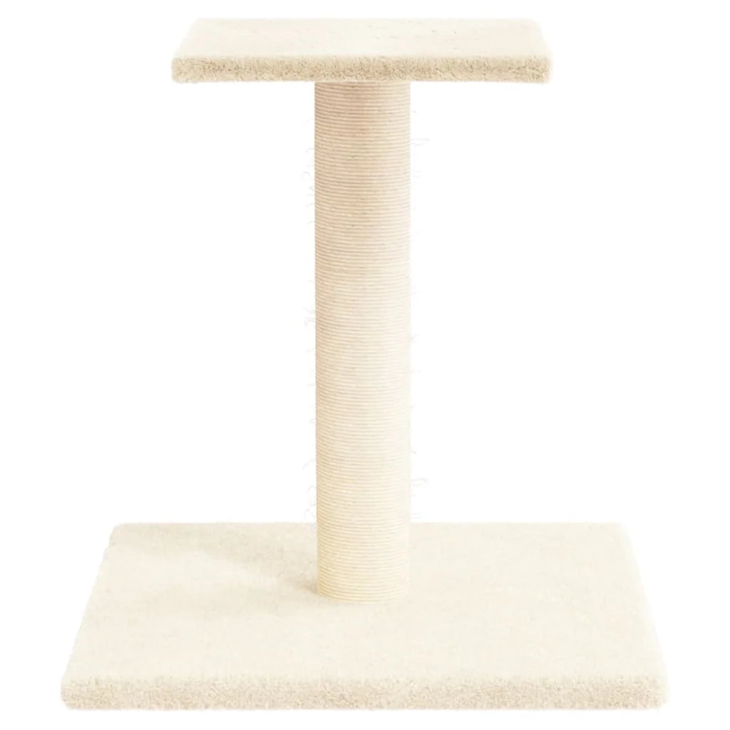 Tiragraffi per gatti mobile torre arrampicata giocattolo gratta e vinci piattaforma da arrampicata con piattaforma 38 cm crema 02_0022727