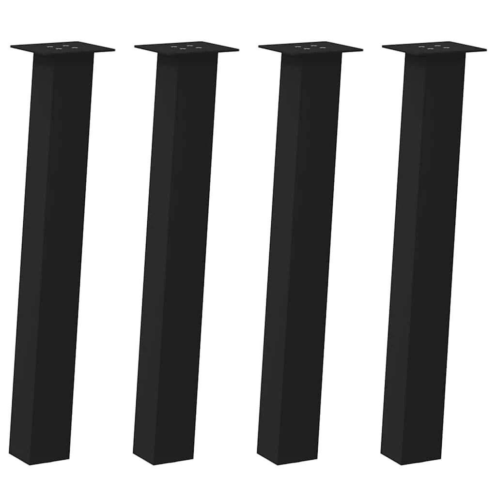 Set di 4 gambe per tavolo consolle 72 x 72 x 72 cm design moderno e pratico con guide in acciaio nero 02_0056801