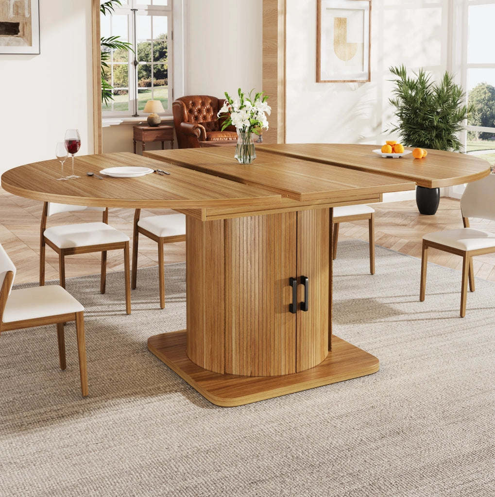 Tavolo estensibile multifunzione in MDF nero-marrone 118-158 cm