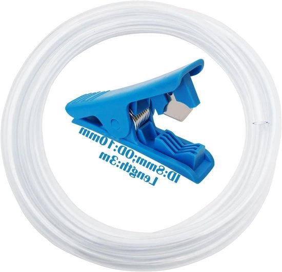 Slangbuis trasparente in PVC da 3 metri con un set di taglieri per tubi (8 mm ID x 10 mm OD)