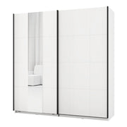 Armadio Camera da Letto Asilah, Guardaroba 2 Ante 2 Ripiani, 195x205h cm Bianco Opaco