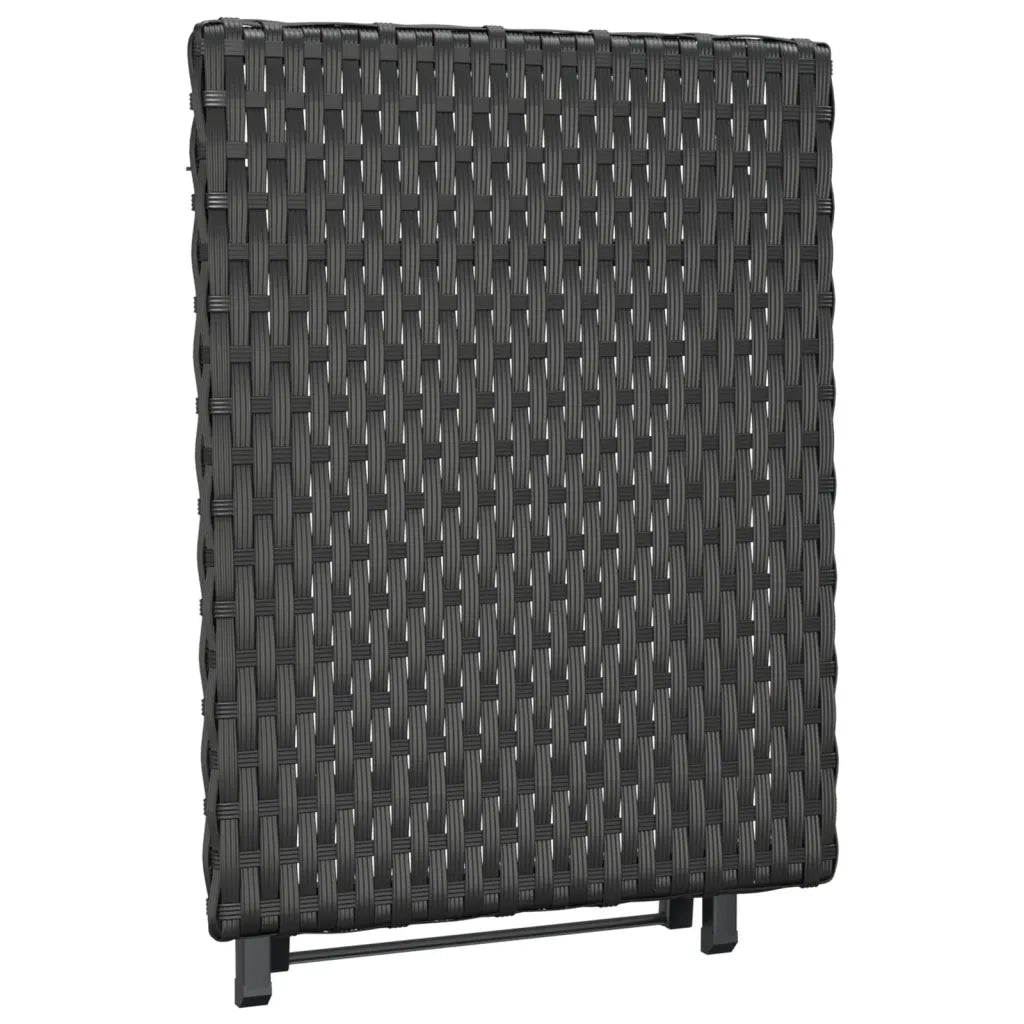 Tavolino da Giardino | Tavolo Pieghevole Nero 45x35x32 cm in Polyrattan