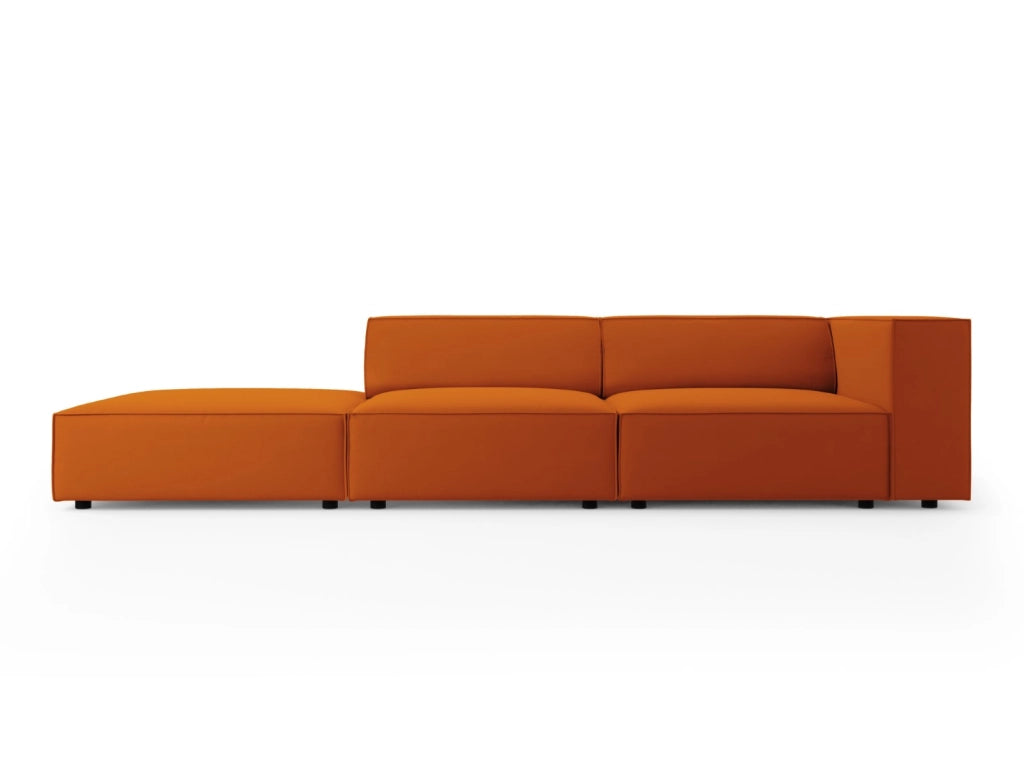 Cosmopolitan Design - Divano sinistro "Arendal" 4 posti in velluto terracotta 