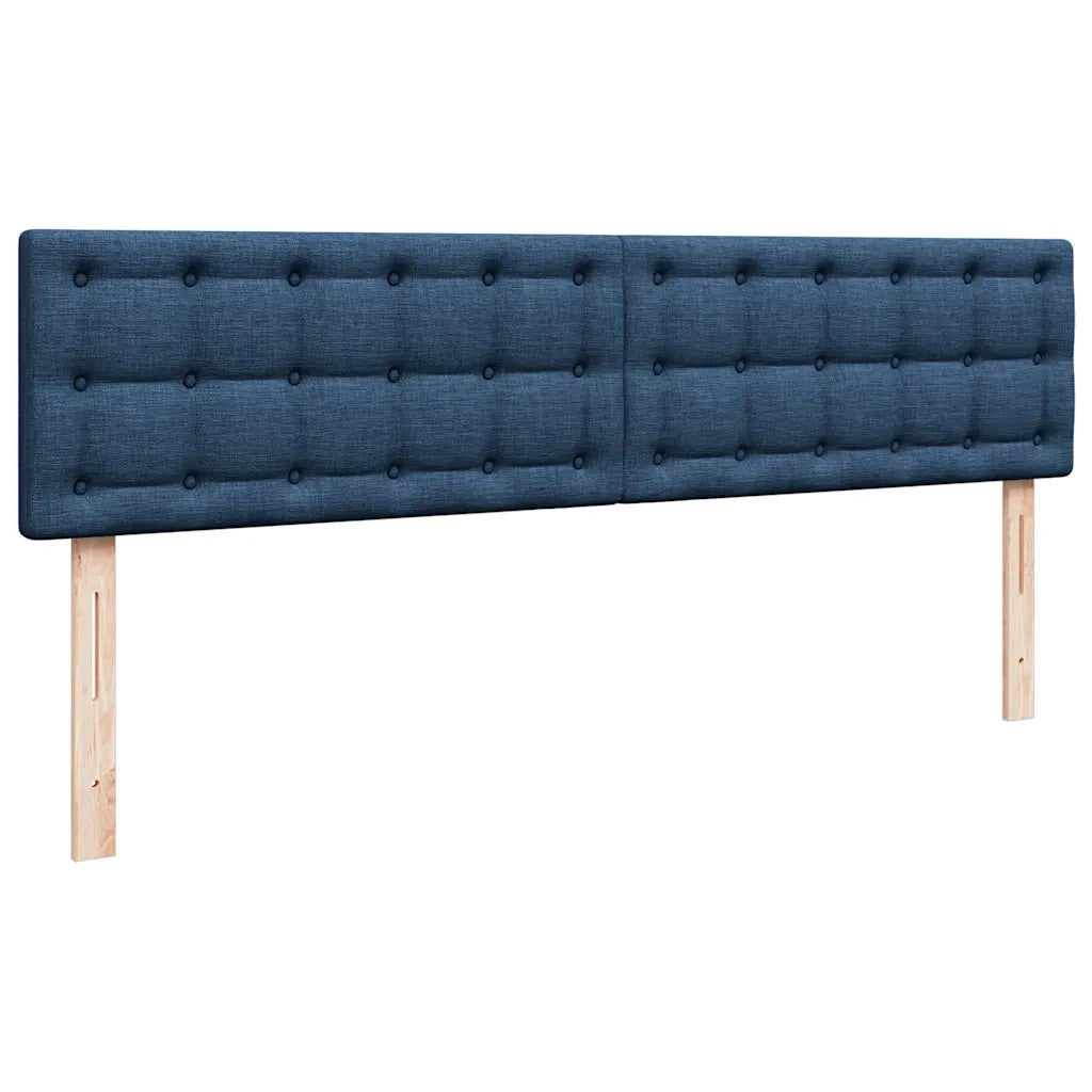Struttura Letto Pouf con Materasso Blu 160x200 cm in Tessuto 3311642