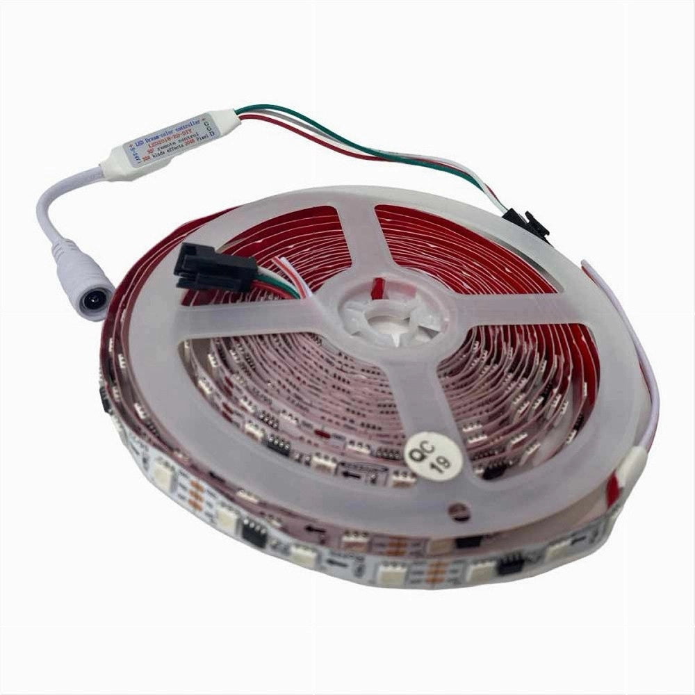 Trade Shop - Striscia Led Smd5050 Ip20 12v 5 Mt Digitale Luce Rgb Telecomando W5050r-12-60-ic -