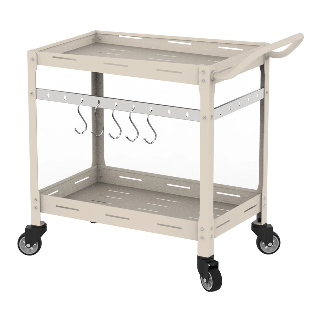 Carrello Portavivande Bard in Acciaio con 2 Ripiani e Ruote 72x77x38 cm - Color Champagne casa.pro