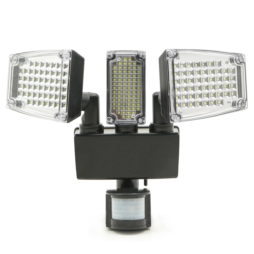 IDMarket - Proiettore solare 3 teste 178 LED rilevatore di movimento