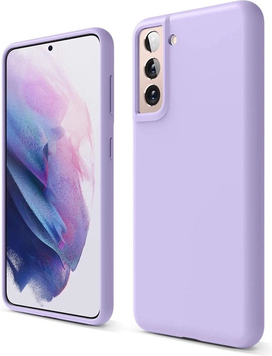 Hoes Compatibile con Samsung Galaxy S21, Silicone Premium, Protezione Completa del Corpo: 3 Strati di Caso Resistenti allo Shock (Lavanda)