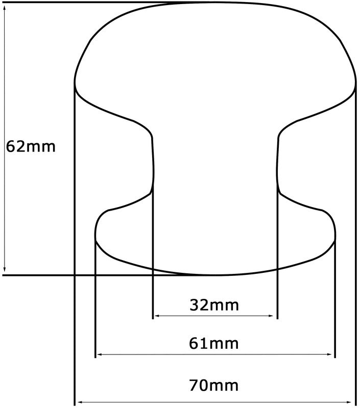 Pomolo fisso per porta SAGUATTI 161/70AB in alluminio argento lucido