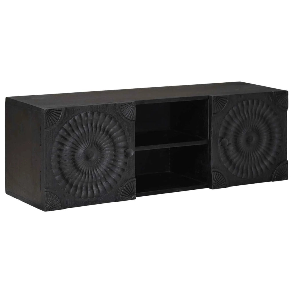 Mobile TV con lo scaffale con porta-Credenza per TV Nero 105 x 30 x 35 cm