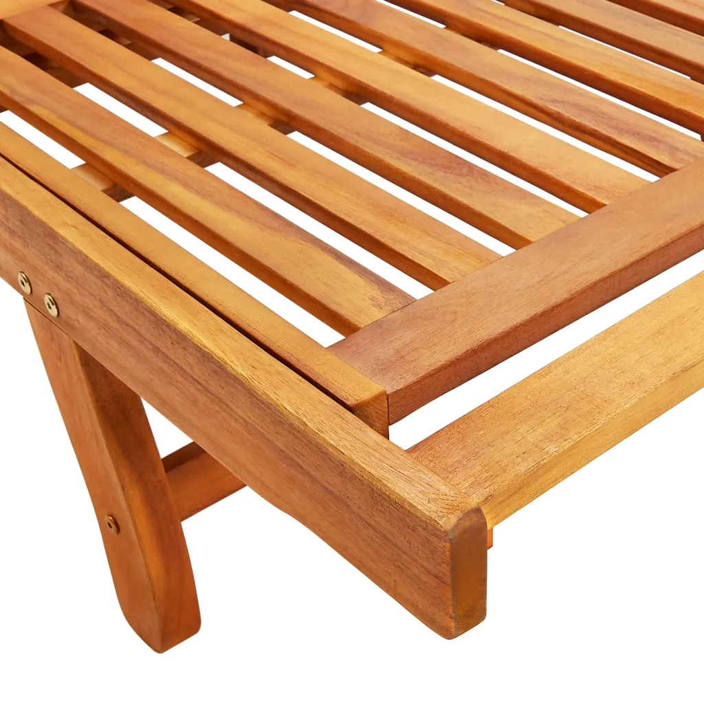 Sdraio 2 pz con Cuscini in Legno Massello di Acacia cod mxl 72079