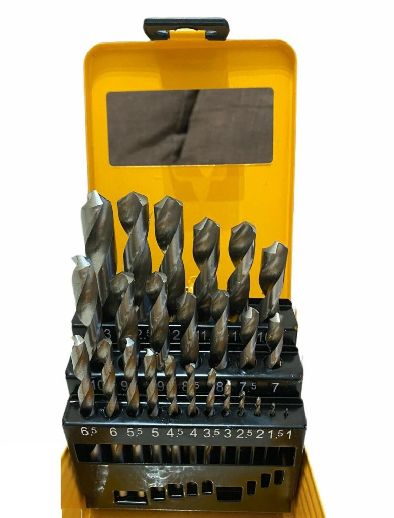 Punte Elicoidali per ferro da trapano micce HSS misure 1 a 13 mm Set di 25 pezzi