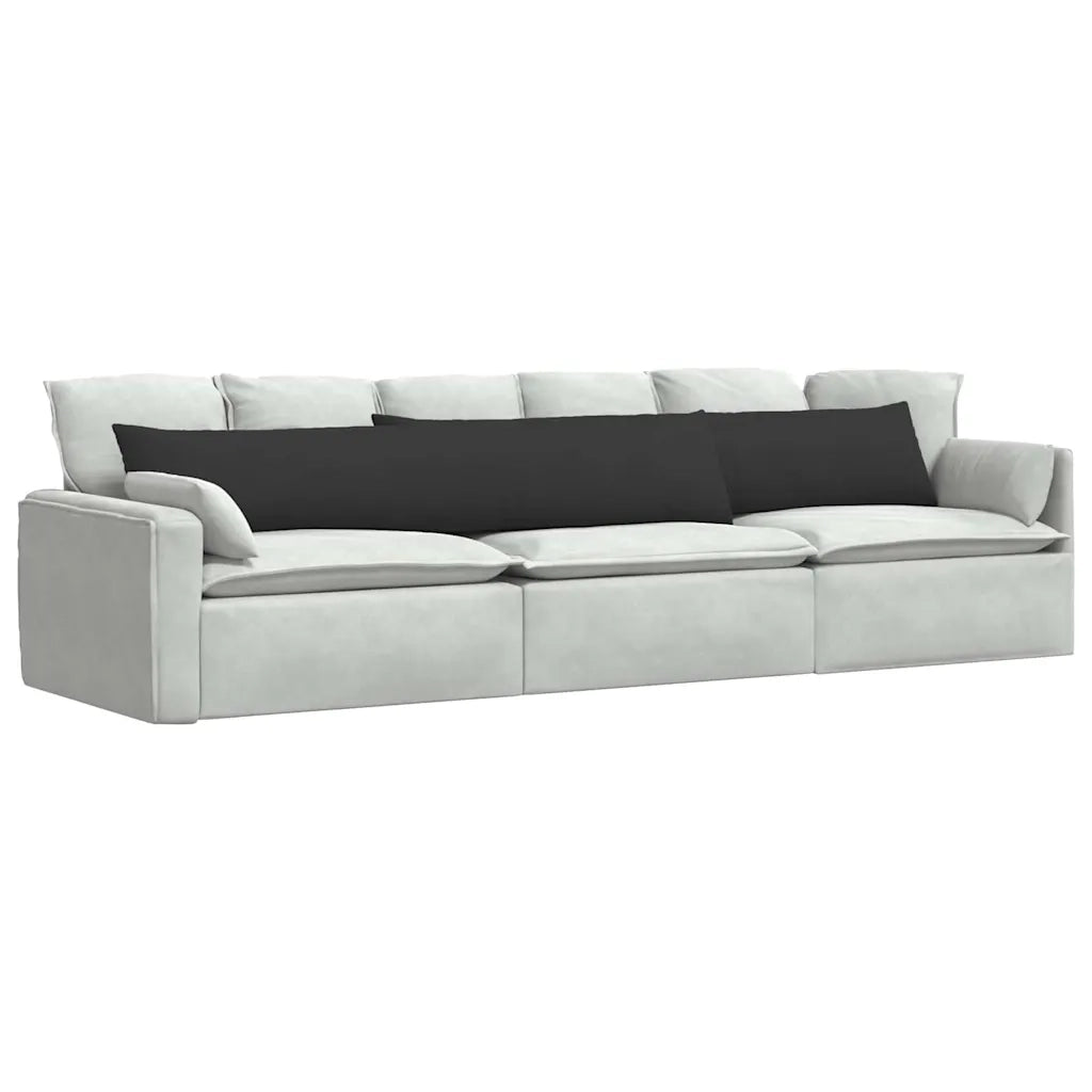 Cuscini da Divano 2 pcs Nero 200 x 40 cm Tessuto