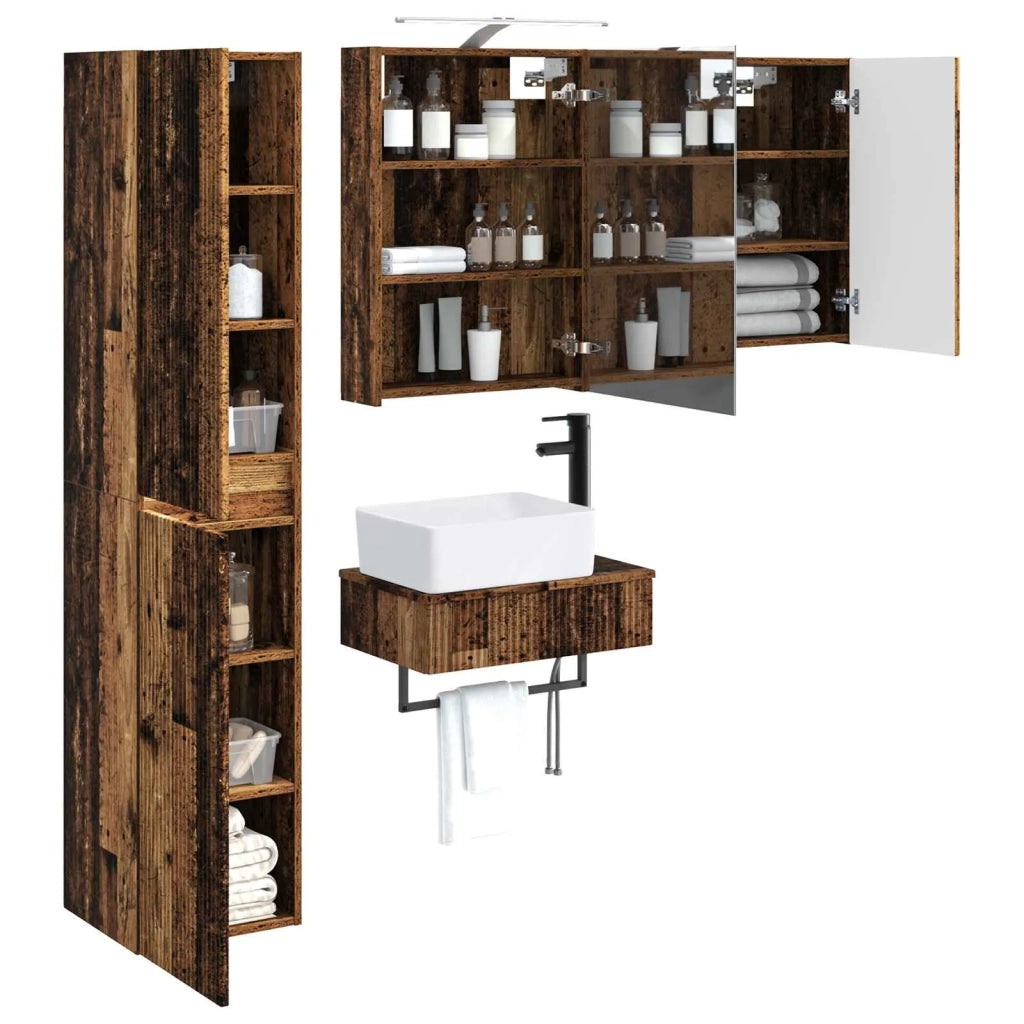Set di mobili per il bagno 5 pcs Legno antico 3407269