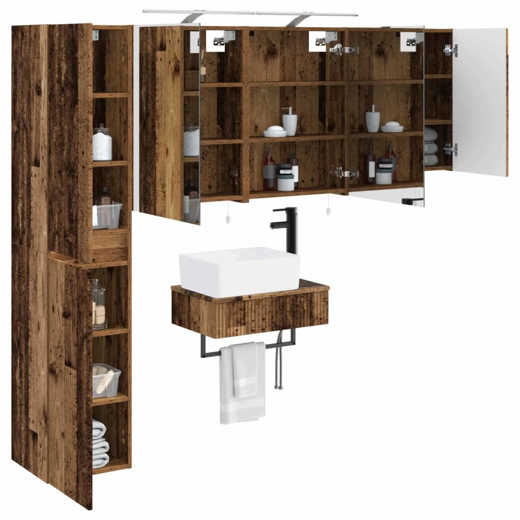 Set di mobili per il bagno 5 pcs Legno antico 3407269