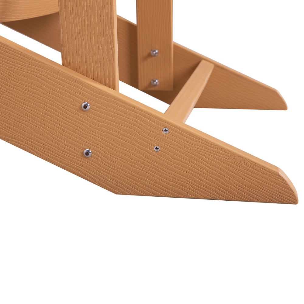 Sedia da giardino in legno chiaro in plastica legno con poggiapiedi resistente agli agenti atmosferici in stile moderno