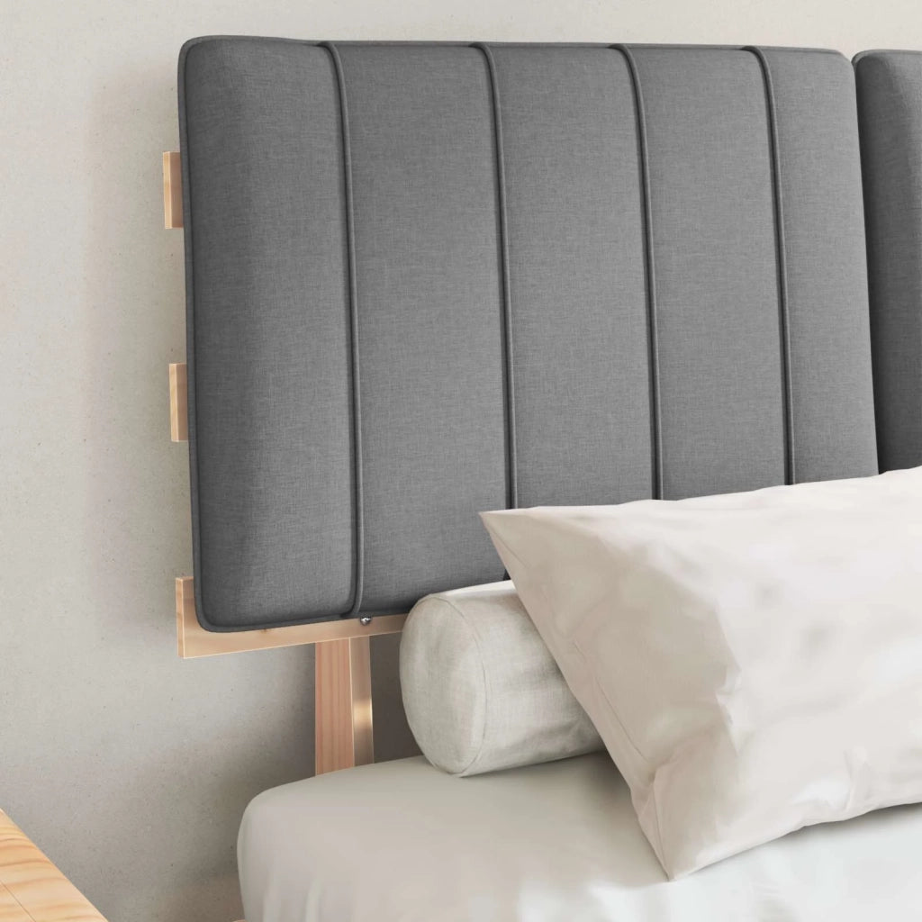 Letto con Testiera Rivestita Grigio chiaro 120 x 190 cm