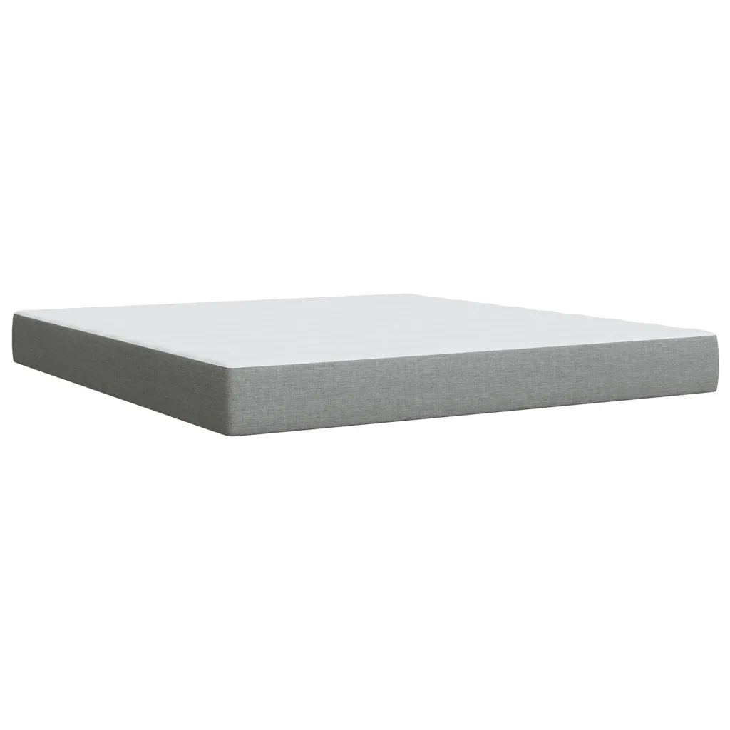 Giroletto a Molle con Materasso Grigio Chiaro180x200 cm Tessuto