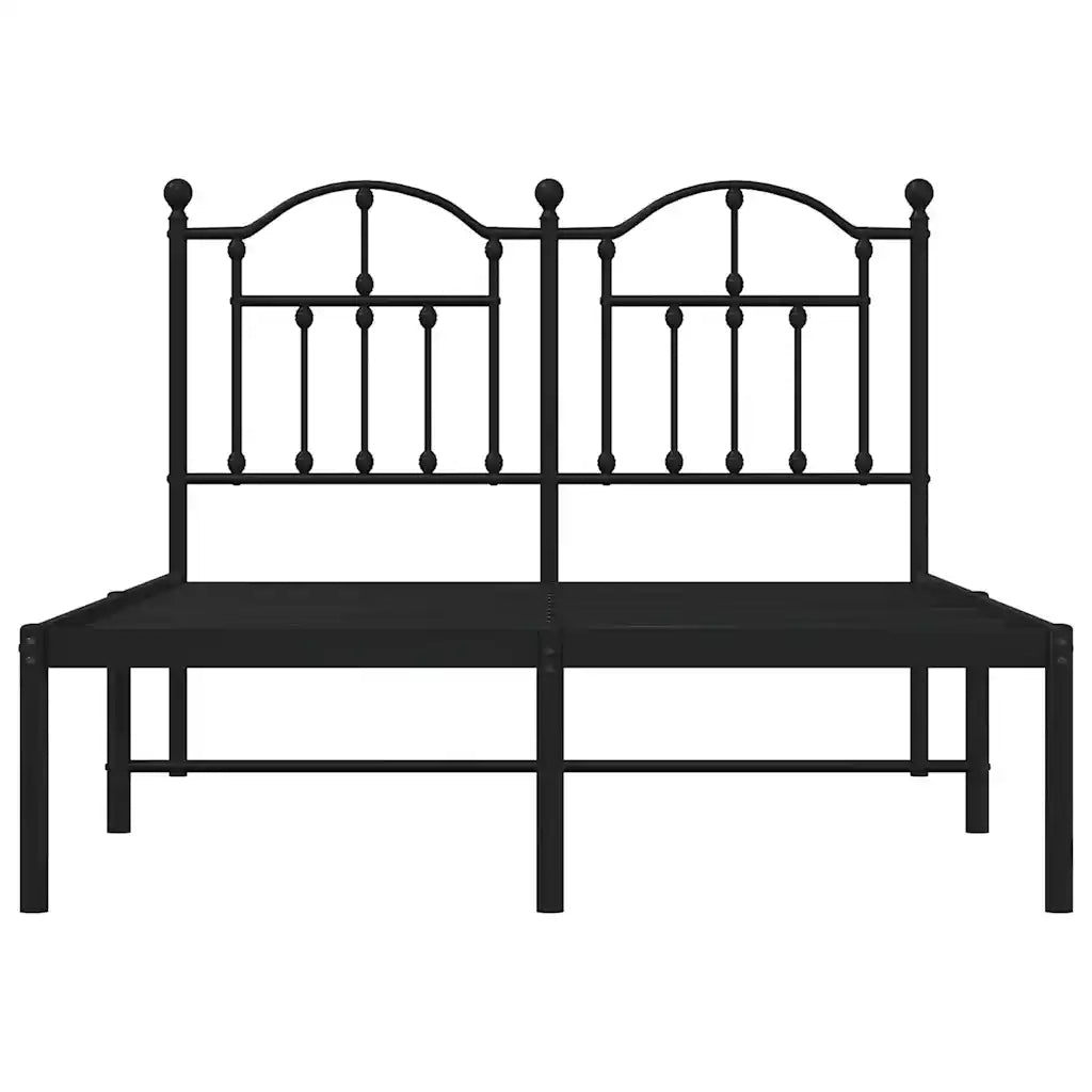 Letto matrimoniale | Letto per adulti | Giroletto con Testiera in Metallo Nero 120x190 cm