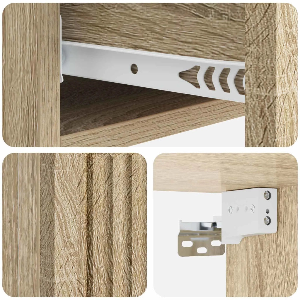 Tavolino da Parete Laterale Rovere Sonoma 87,5 x 34,5 x 17 cm