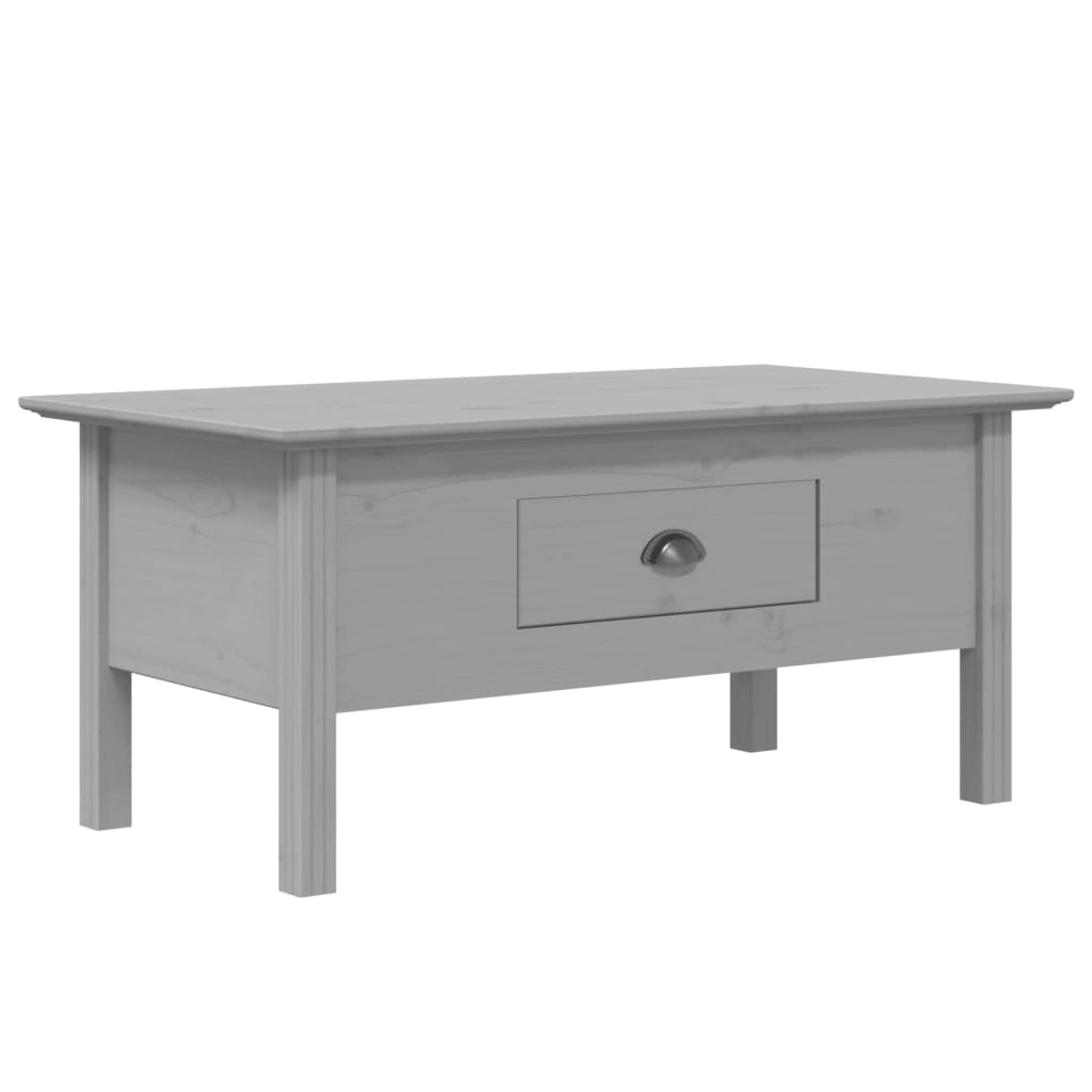 Tavolino da Salotto BODO 100x55x45cm Legno Massello Pino Grigiocod mxl 128183