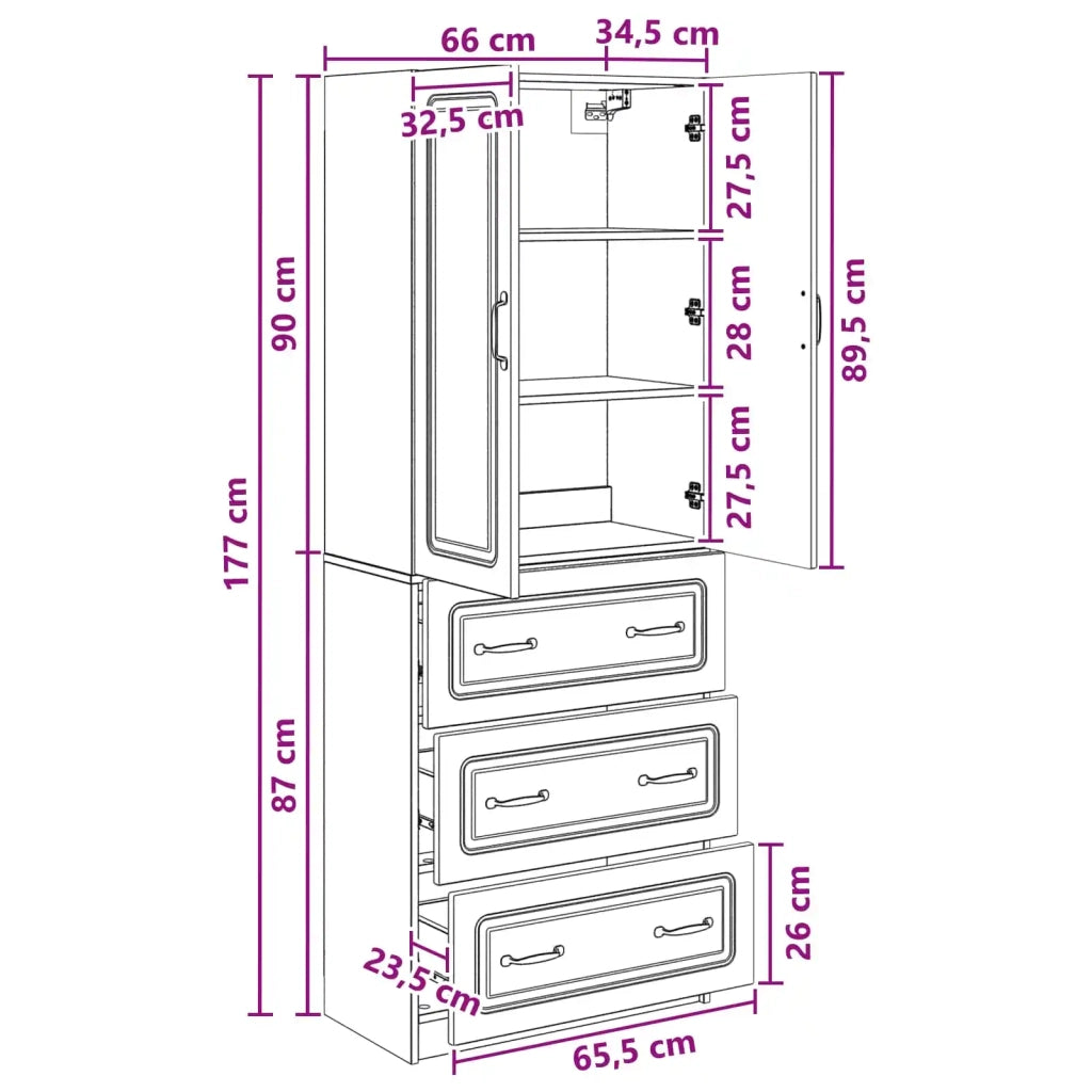 Set di armadi 2 pz 66 x 34,5 x 87 cm Legno ingegnerizzato 3416967