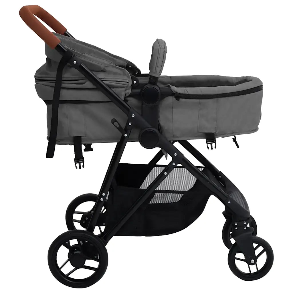 Passeggino 3 in 1 Grigio Chiaro e Nero in Acciaio CFW2769295